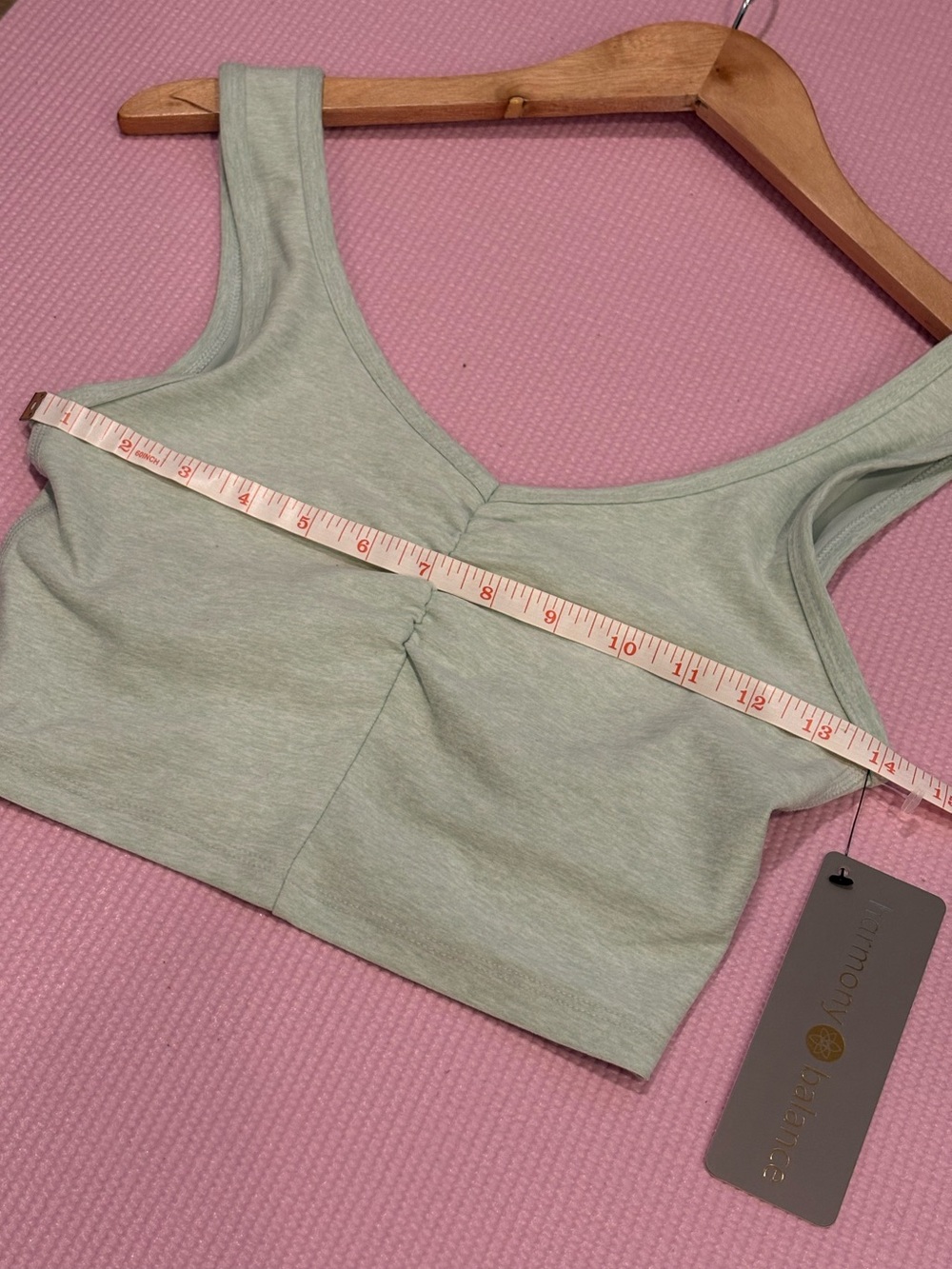 NWT Sage Green Ruched Yoga Tank Top Activewear Size S $38 MSRP - Picture 6 of 6